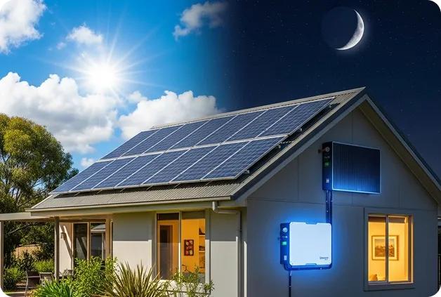 Wall mounted lithium ion solar battery installation inside Australian home