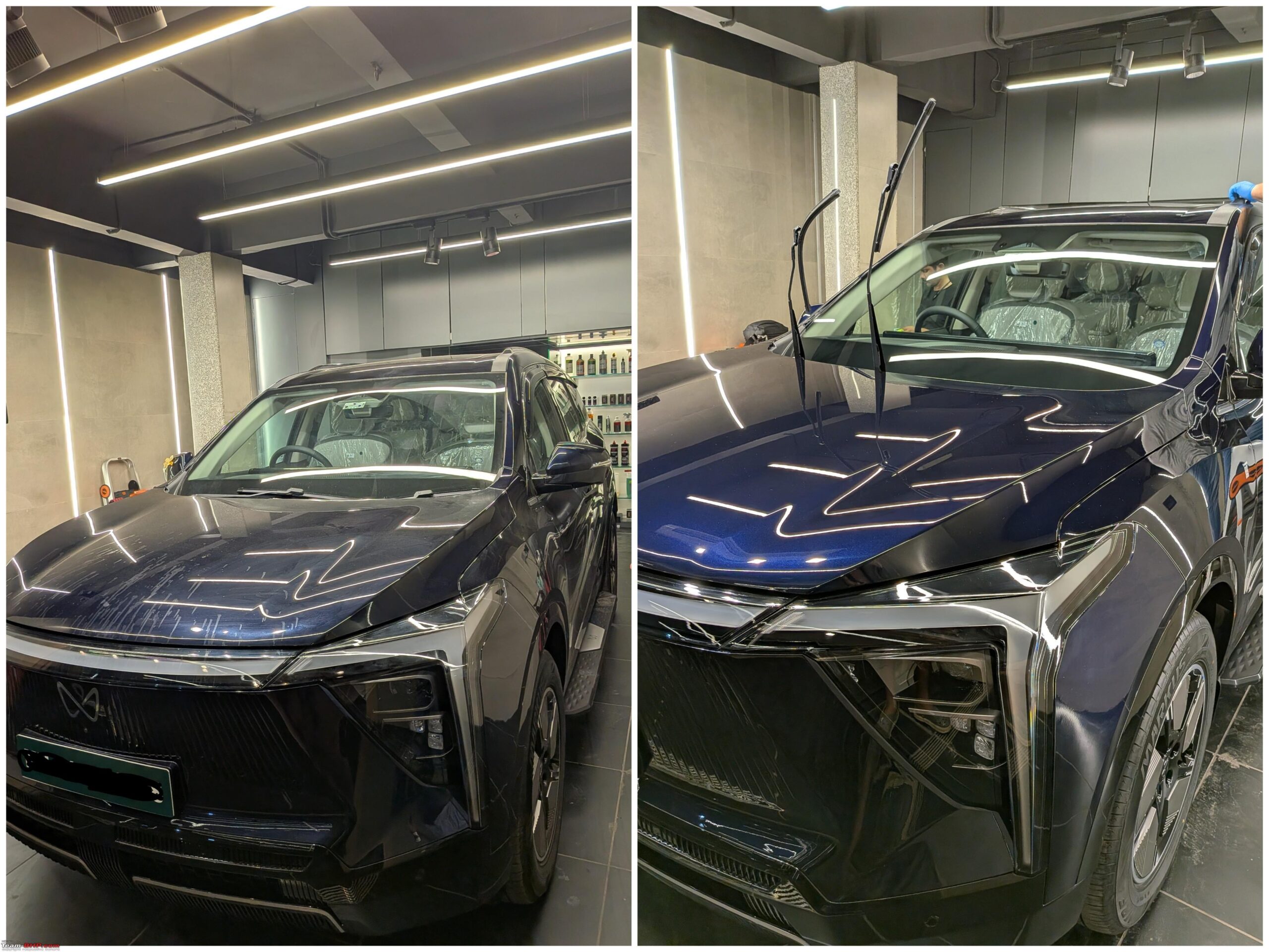 Luxury cars inside professional detailing and ceramic coating workshop