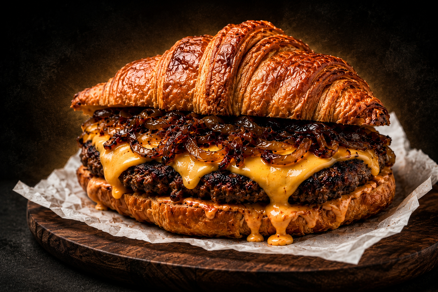Smashed Onion Cheese Croissant